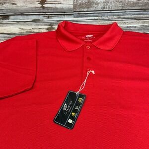 UltraClub Polo Shirt Mens Large Red Cool &‎ Dry Performance Short Sleeve New